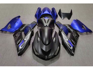 06-11 Noir Mat & Bleu ZX14R Carénage Moto