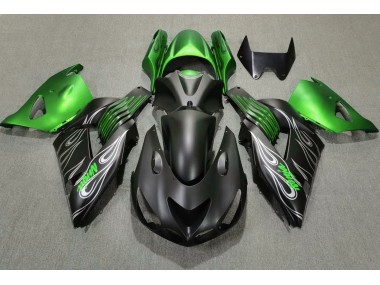 06-11 Noir Mat & Vert ZX14R Carénage Moto