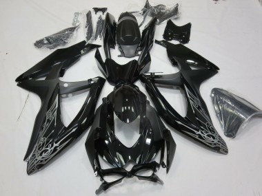 08-10 Argent & Noir GSXR 600-750 Carénage Moto