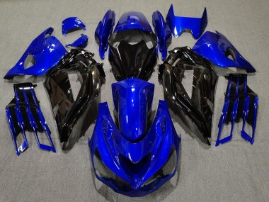 12-21 Bleu Brillant & Noir ZX14R Carénage Moto