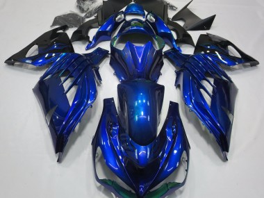 12-21 Bleu Océan Brillant ZX14R Carénage Moto