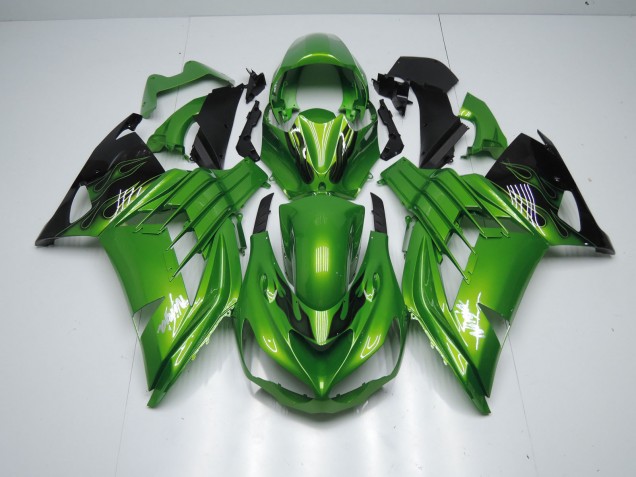 12-21 Vert Flamme ZX14R Carénage Moto