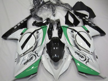 13-18 Blanc Brillant & Vert Ninja 300 Carénage Moto