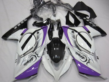 13-18 Blanc Brillant & Violet Ninja 300 Carénage Moto