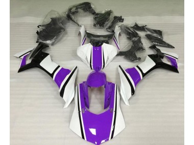 15-19 Blanc Brillant Violet & Noir R1 Carénage Moto