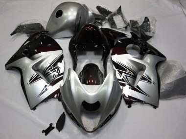 97-07 Argent & Rouge Foncé GSXR 1300 Carénage Moto